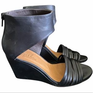 Coclico 6 Leather Wedge Sandals Black
